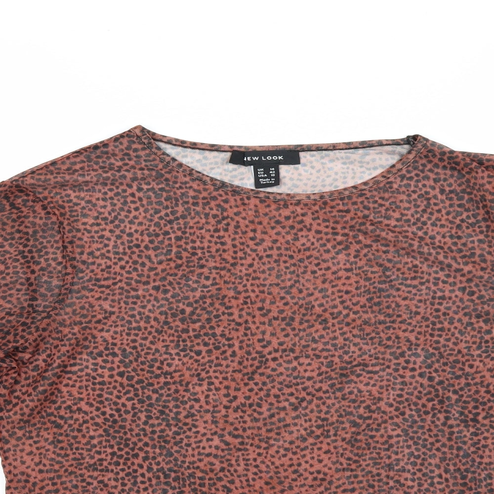 Womens UK Size 14 New Look Multicoloured Basic Blouse