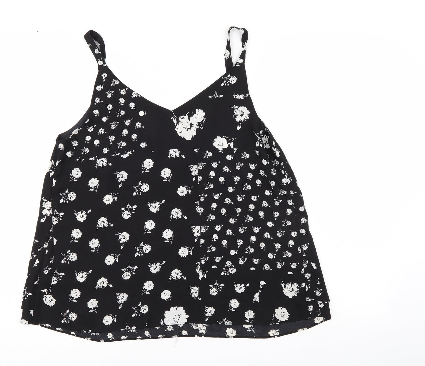 George Womens Black Floral  Basic Tank
