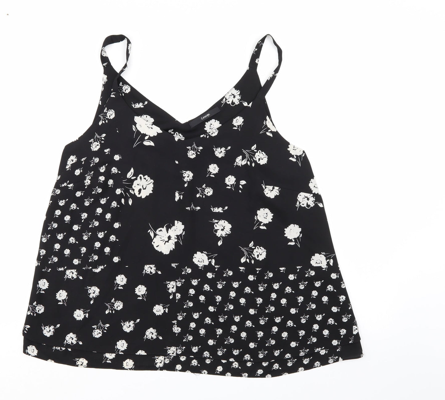 George Womens Black Floral  Basic Tank