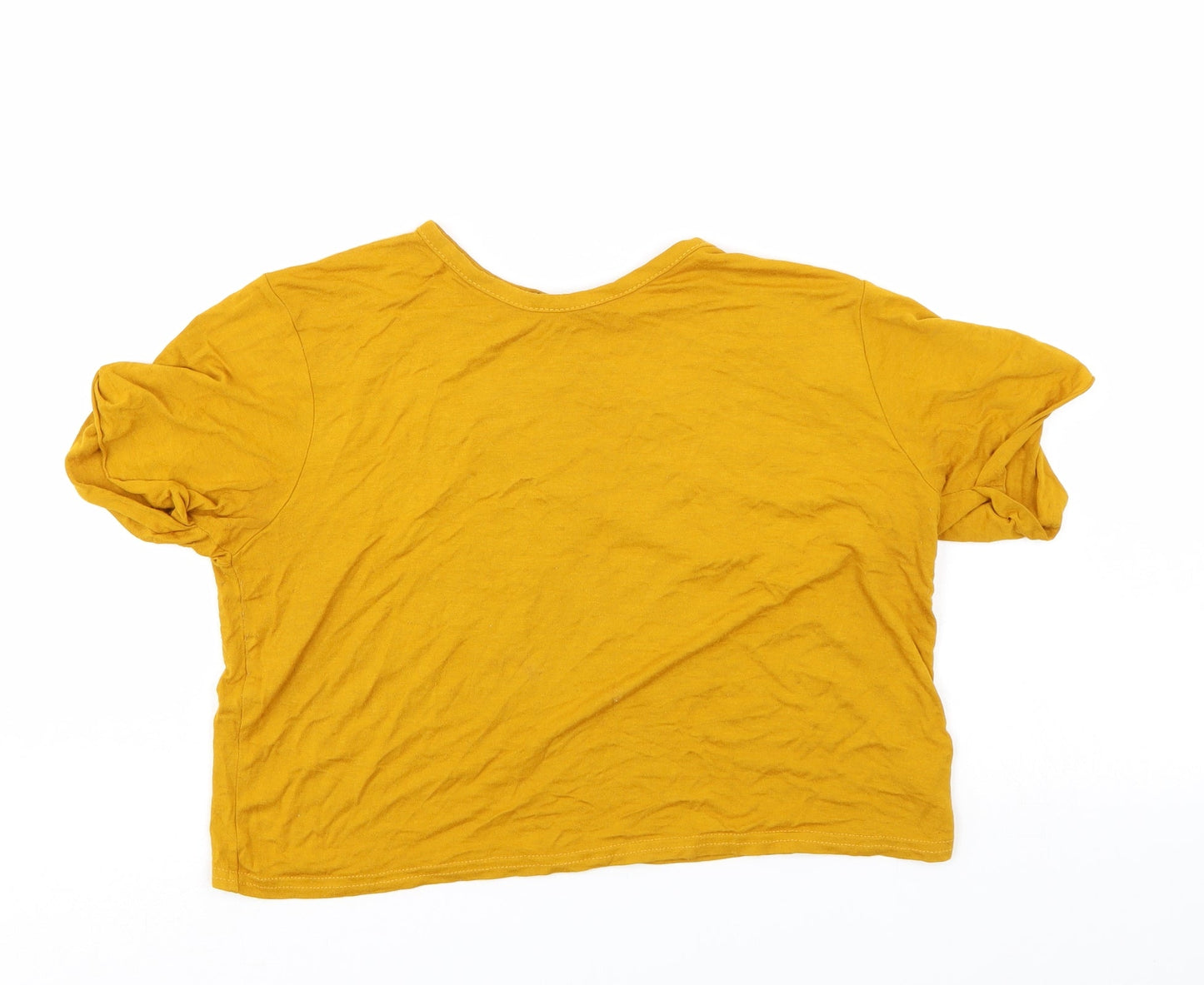 Womens UK Size 8 PRETTYLITTLETHING Gold Basic T-Shirt