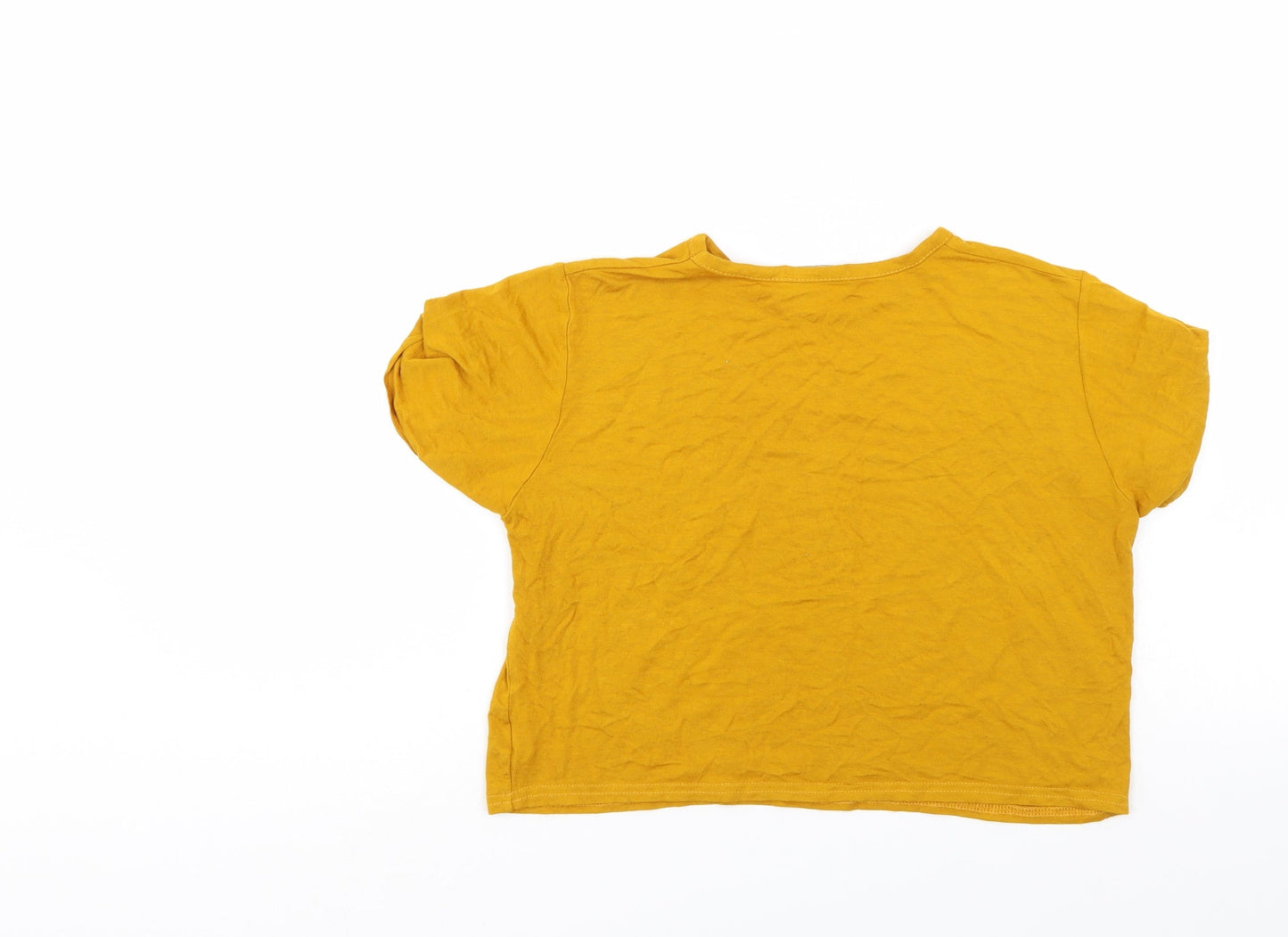 Womens UK Size 8 PRETTYLITTLETHING Gold Basic T-Shirt