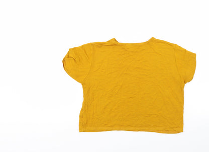 Womens UK Size 8 PRETTYLITTLETHING Gold Basic T-Shirt
