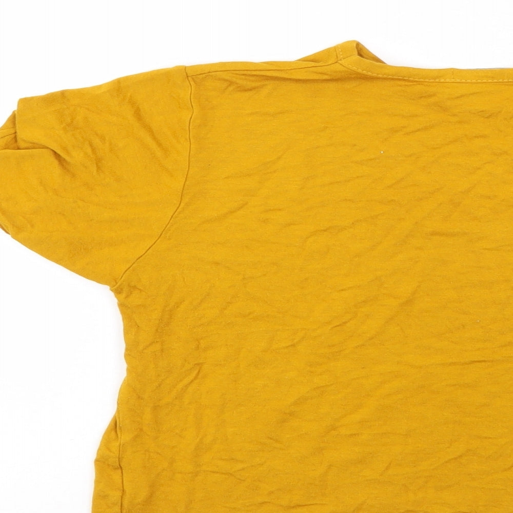 Womens UK Size 8 PRETTYLITTLETHING Gold Basic T-Shirt
