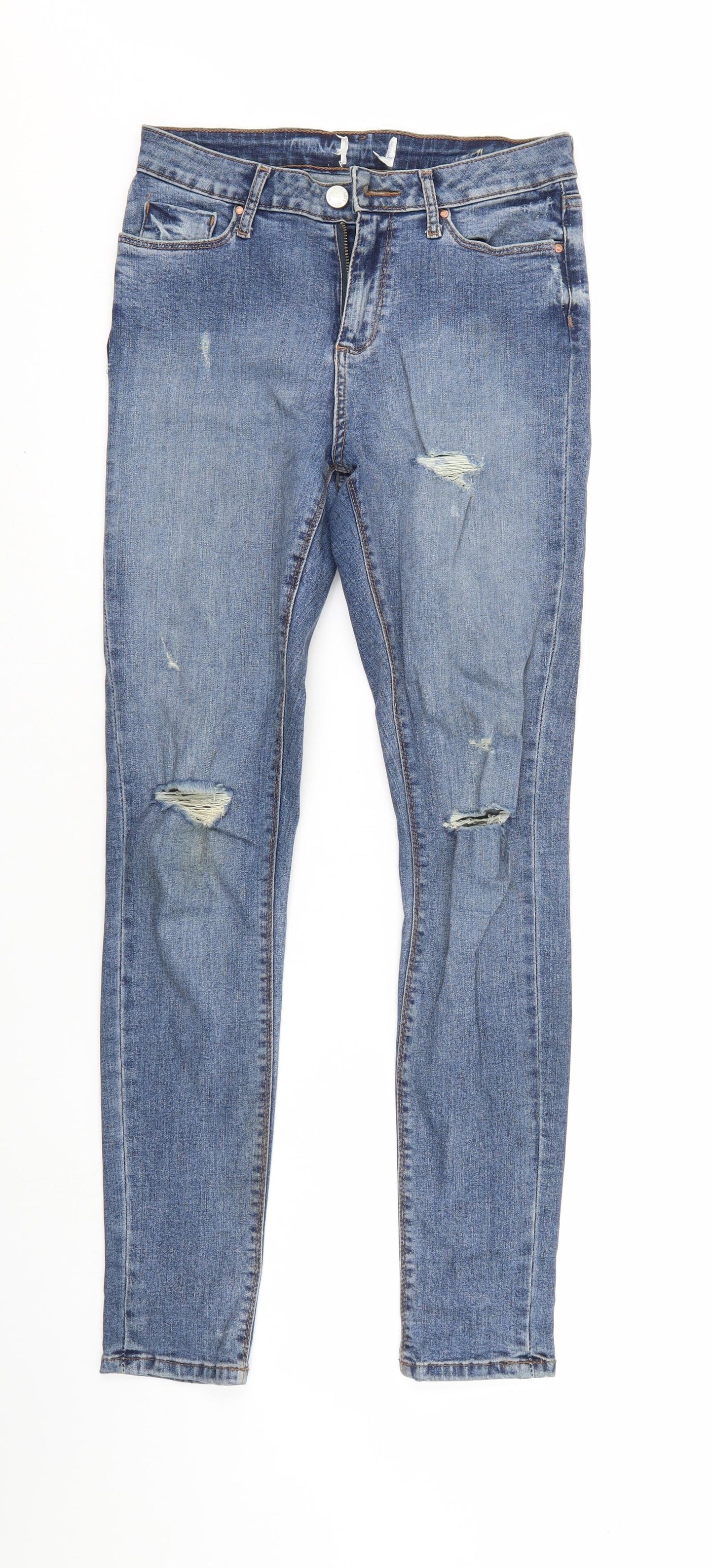 Preworn Womens Blue  Denim Skinny Jeans Size 10 L27 in