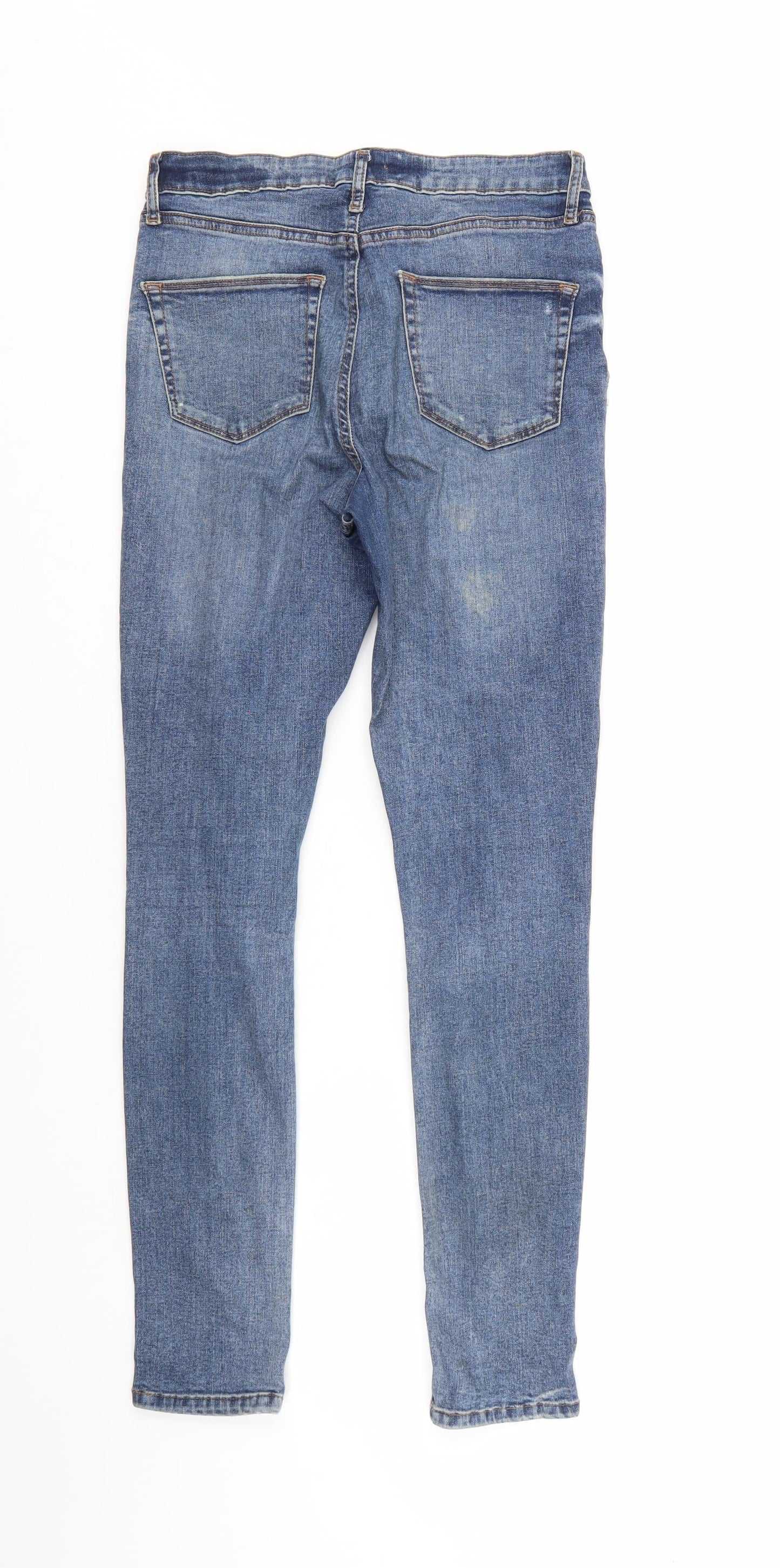 Preworn Womens Blue  Denim Skinny Jeans Size 10 L27 in