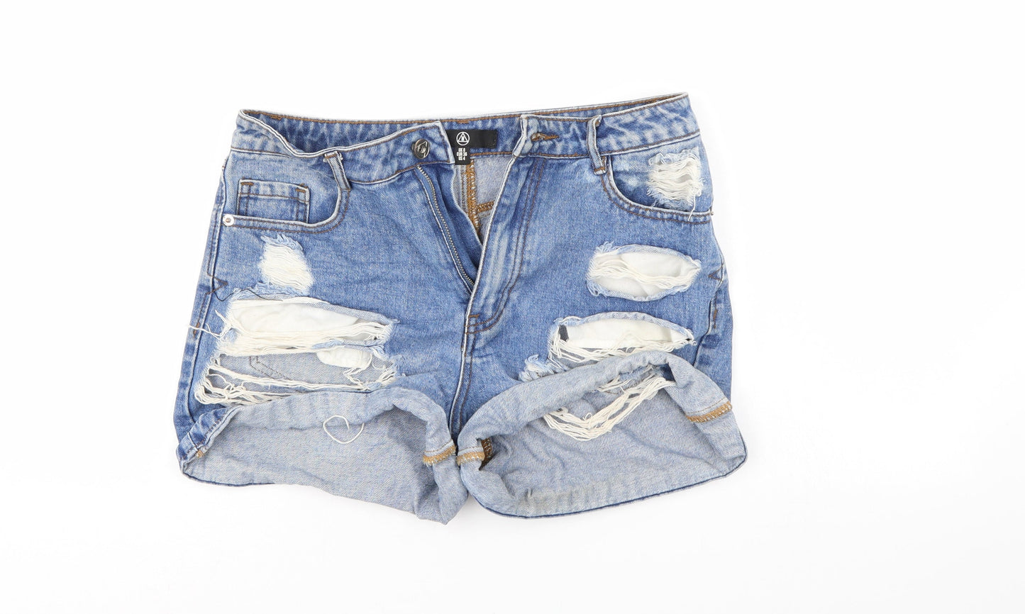 M Womens Blue  Denim Mom Shorts Size 8 - Distressed