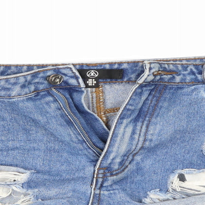 M Womens Blue  Denim Mom Shorts Size 8 - Distressed
