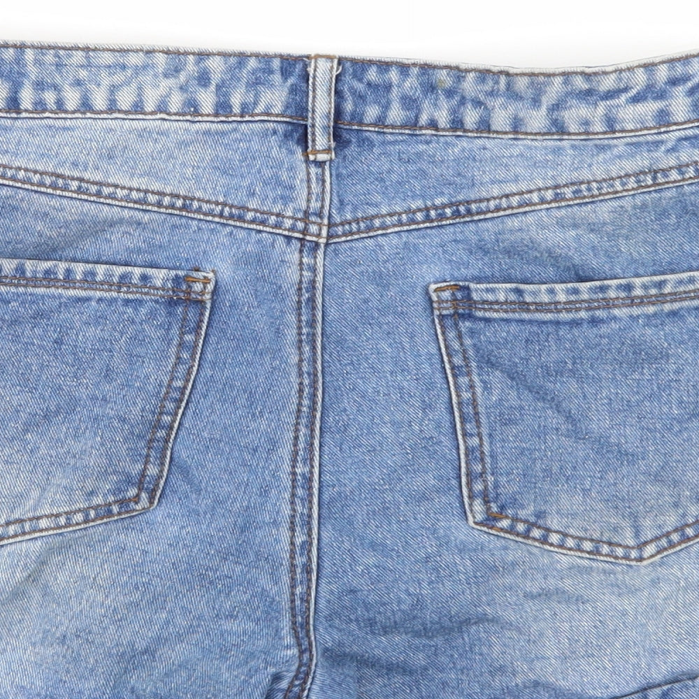 M Womens Blue  Denim Mom Shorts Size 8 - Distressed