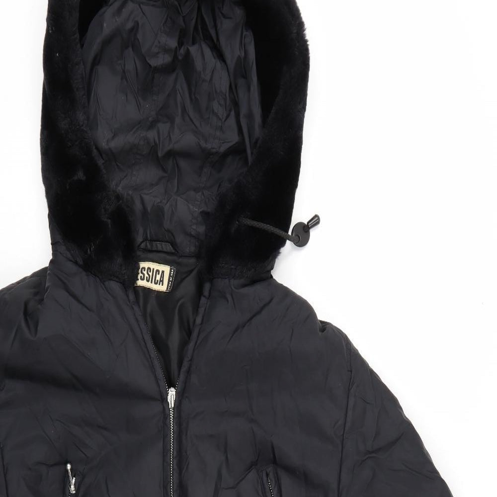 Womens UK Size  Yessica Black Parka Coat