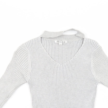 Cherry Koko Womens Grey   Pullover Jumper Size S