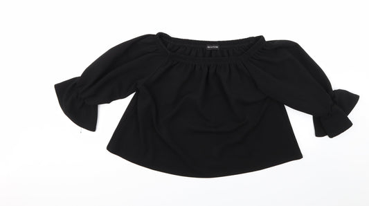 Womens UK Size M PRETTYLITTLETHING Black Basic Blouse