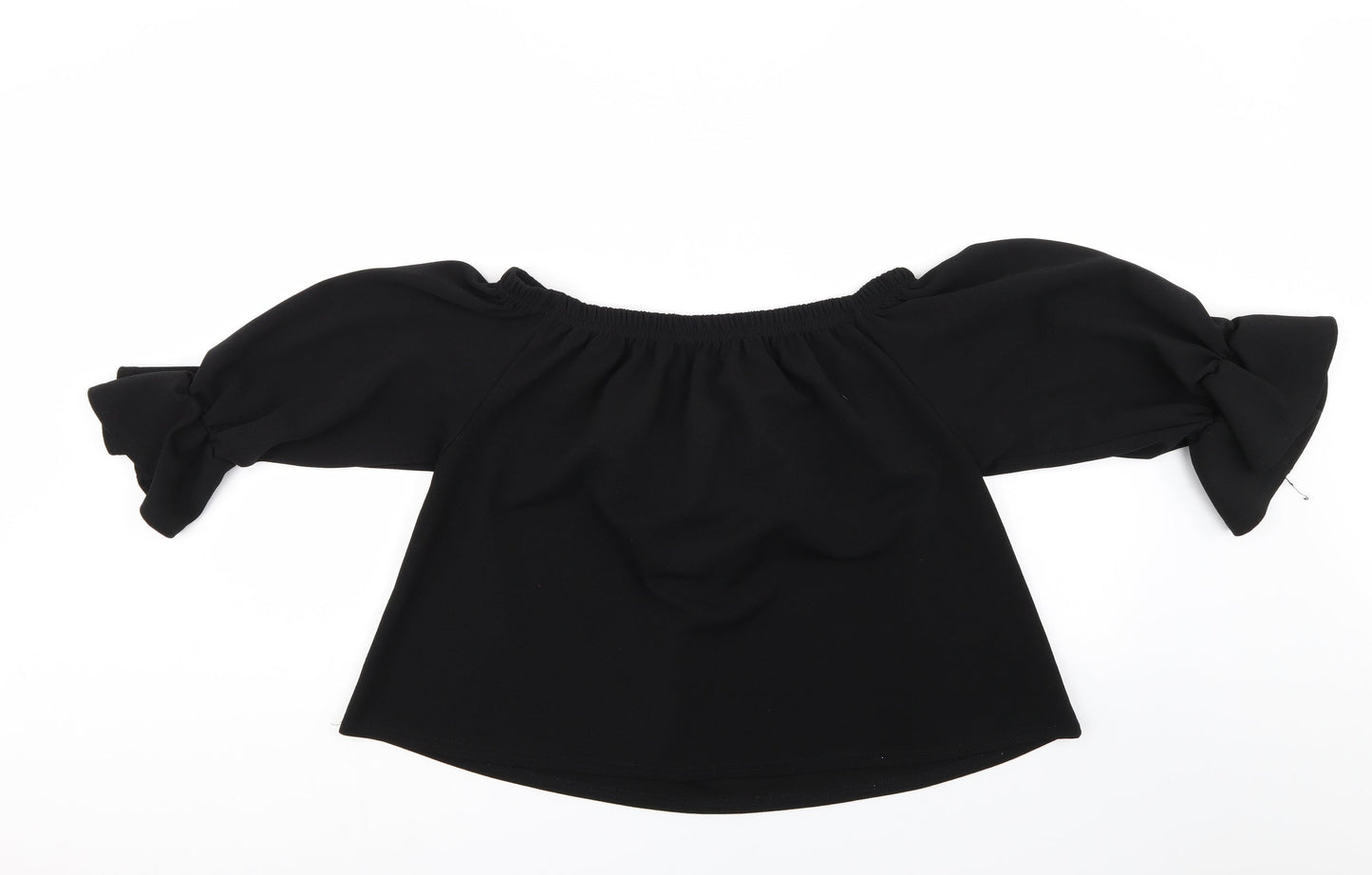 Womens UK Size M PRETTYLITTLETHING Black Basic Blouse