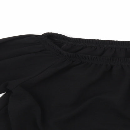 Womens UK Size M PRETTYLITTLETHING Black Basic Blouse