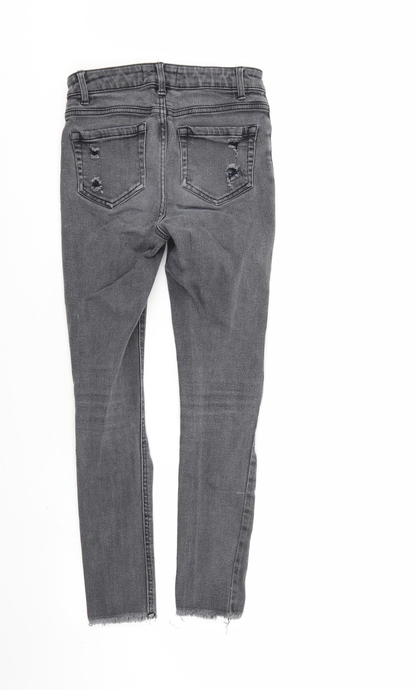New Look Girls Grey   Skinny Jeans Size 13 Years - Distressed