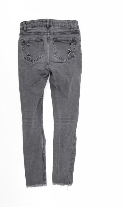 New Look Girls Grey   Skinny Jeans Size 13 Years - Distressed