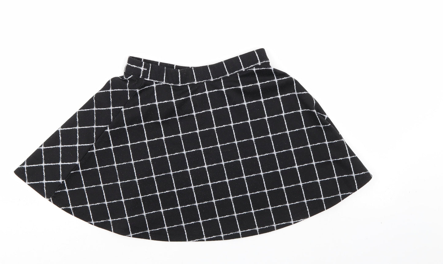 F&F Girls Black Check  Flare Skirt Size 10-11 Years