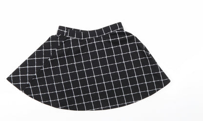 F&F Girls Black Check  Flare Skirt Size 10-11 Years