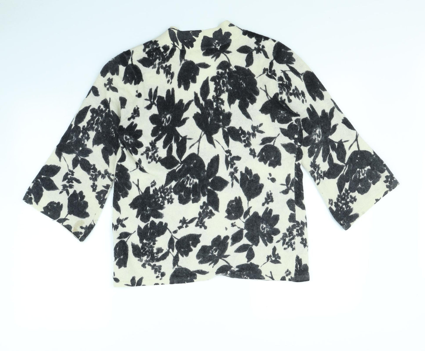 Susan Bristol Womens Beige Floral  Cardigan Jumper Size M