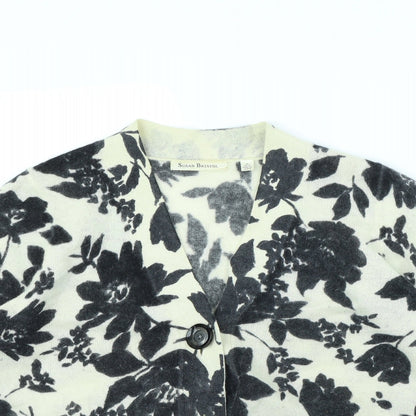 Susan Bristol Womens Beige Floral  Cardigan Jumper Size M