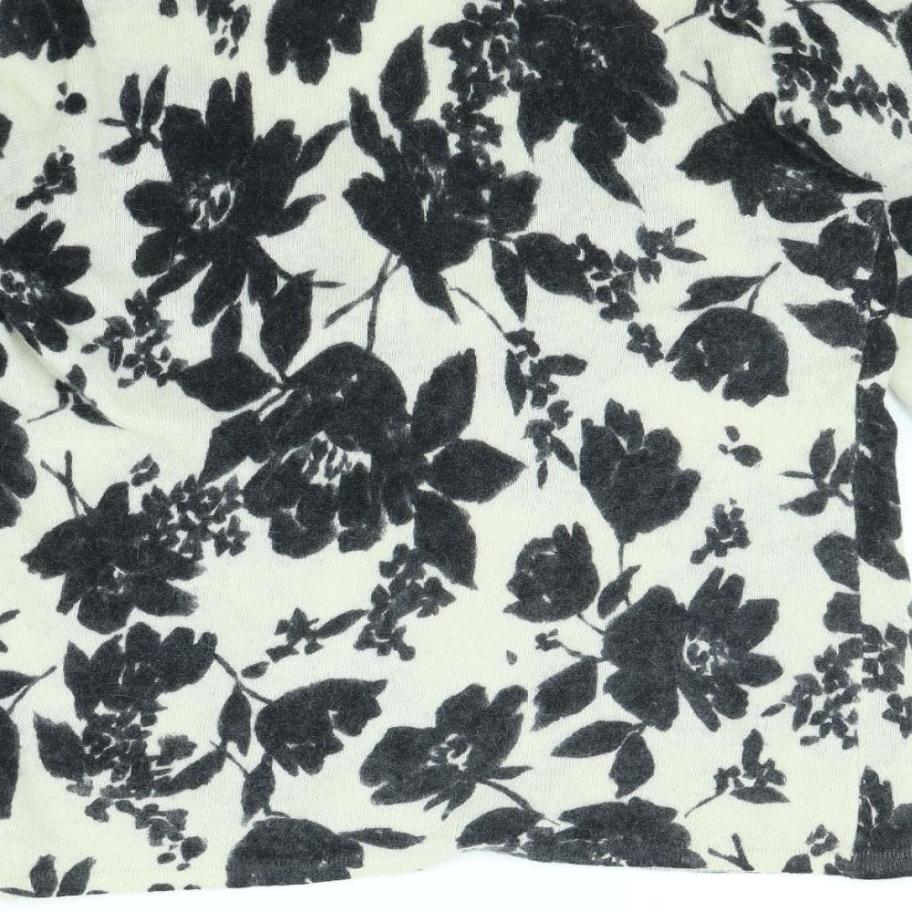 Susan Bristol Womens Beige Floral  Cardigan Jumper Size M