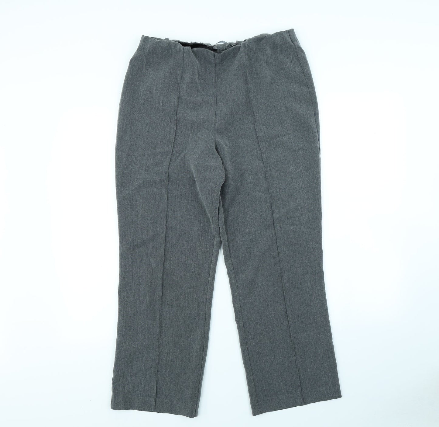Womens UK Size 12 Preworn Regular Fit Dress Pants Grey Trousers