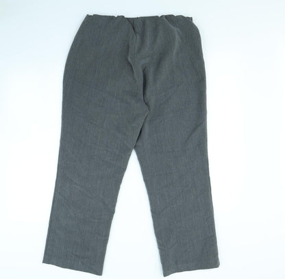 Womens UK Size 12 Preworn Regular Fit Dress Pants Grey Trousers