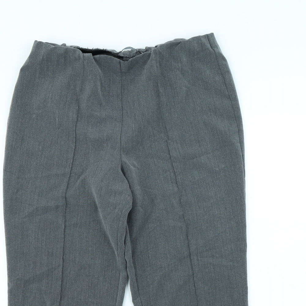 Womens UK Size 12 Preworn Regular Fit Dress Pants Grey Trousers
