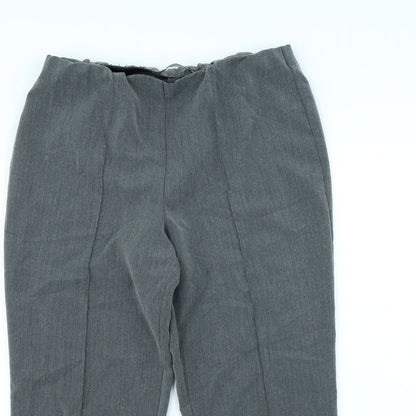 Womens UK Size 12 Preworn Regular Fit Dress Pants Grey Trousers