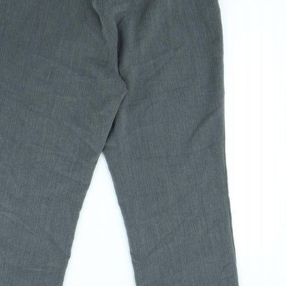 Womens UK Size 12 Preworn Regular Fit Dress Pants Grey Trousers
