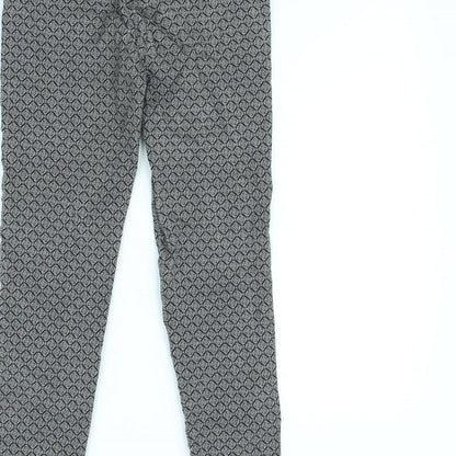 George Womens Black Geometric  Trousers  Size 8 L28 in