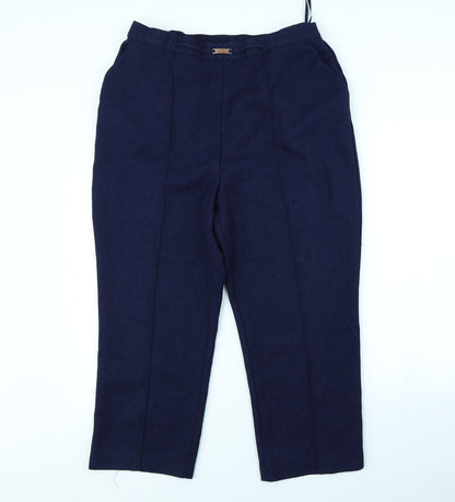 Womens UK Size 16 Papaya Regular Fit Dress Pants Blue Trousers