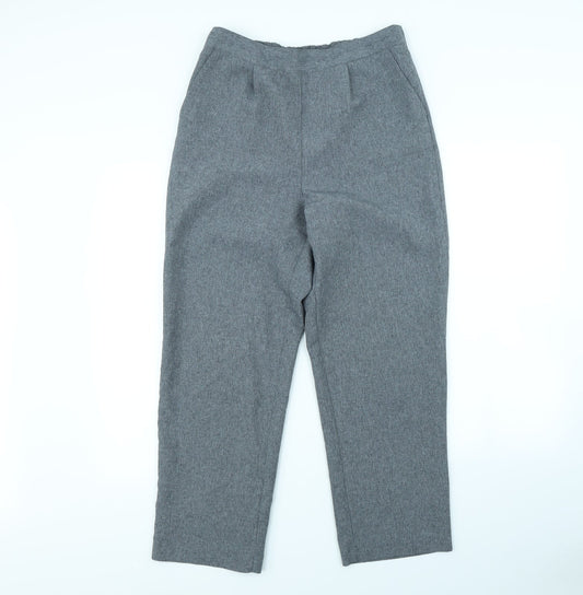 Womens UK Size 12 Bonmarché Regular Fit Dress Pants Grey Trousers