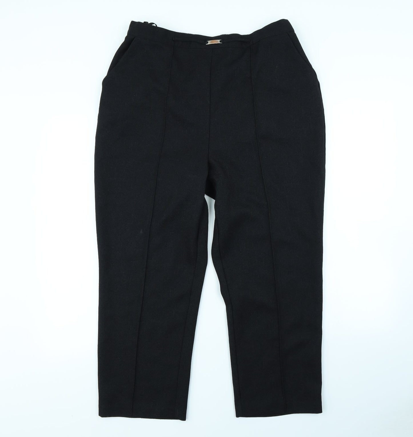 Womens UK Size 16 Papaya Regular Fit Dress Pants Black Trousers