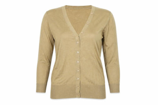 Papaya Womens Beige  Rayon Cardigan Jumper Size 8