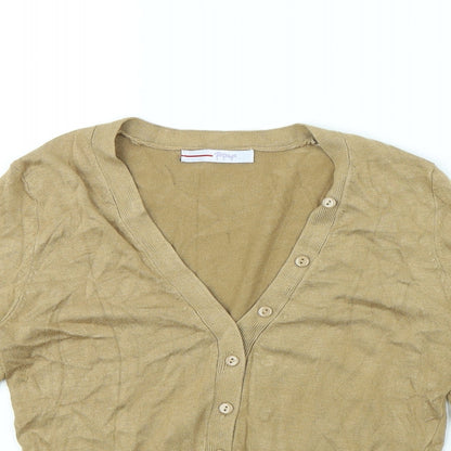 Papaya Womens Beige  Rayon Cardigan Jumper Size 8