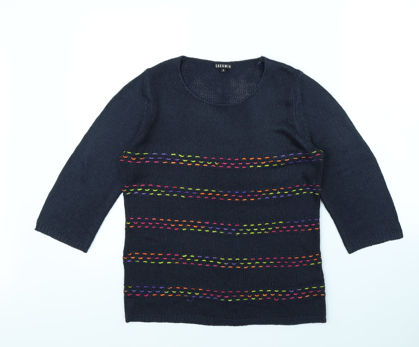 Casamia Womens Blue Striped  Pullover Jumper Size S