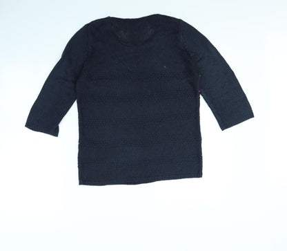 Casamia Womens Blue Striped  Pullover Jumper Size S
