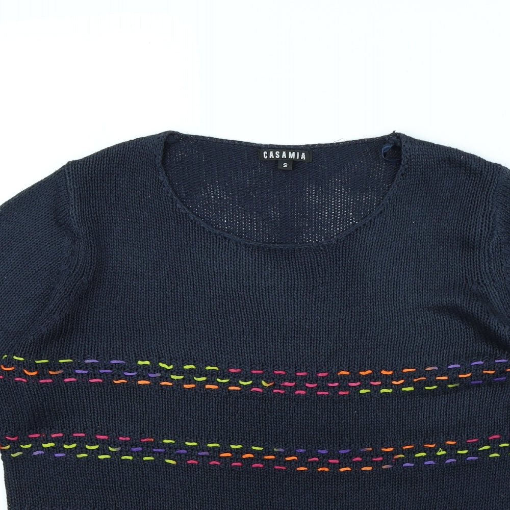 Casamia Womens Blue Striped  Pullover Jumper Size S