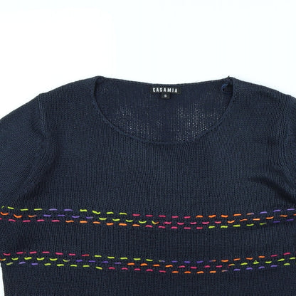 Casamia Womens Blue Striped  Pullover Jumper Size S