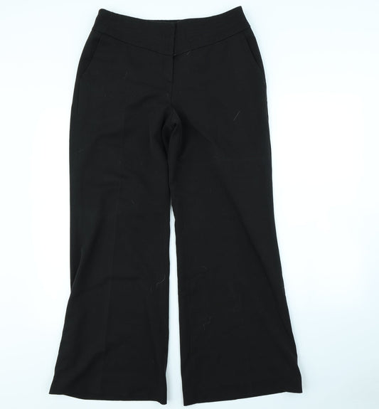 Womens UK Size 12 Wallis Regular Fit Dress Pants Black Trousers