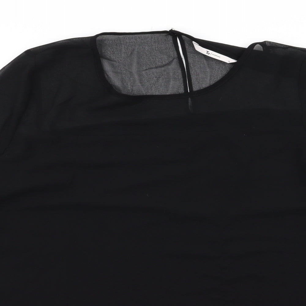 TU Womens Black   Basic Blouse Size 14