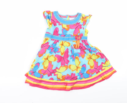 Butterfly Girls Multicoloured Floral  A-Line  Size 2 Years
