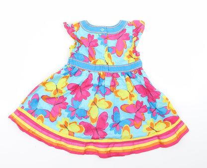 Butterfly Girls Multicoloured Floral  A-Line  Size 2 Years