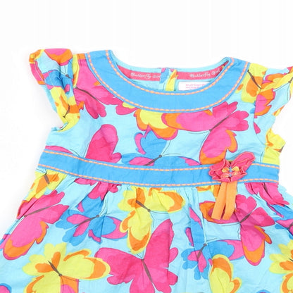 Butterfly Girls Multicoloured Floral  A-Line  Size 2 Years