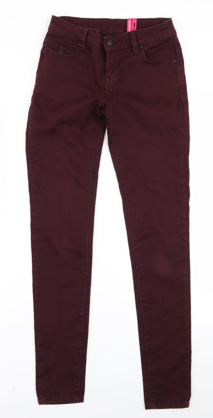 Womens UK Size 8 yesyes Regular Fit Skinny Red Jeans