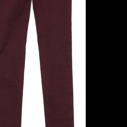 Womens UK Size 8 yesyes Regular Fit Skinny Red Jeans