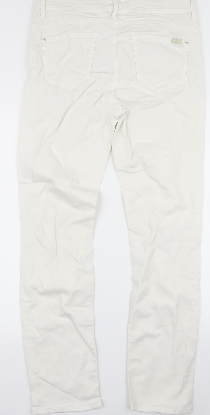 Womens UK Size 32 Preworn Regular Fit Skinny White Jeans