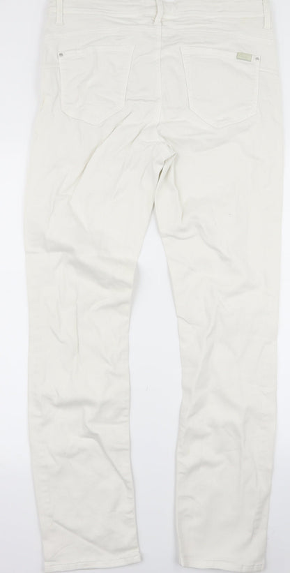 Womens UK Size 32 Preworn Regular Fit Skinny White Jeans