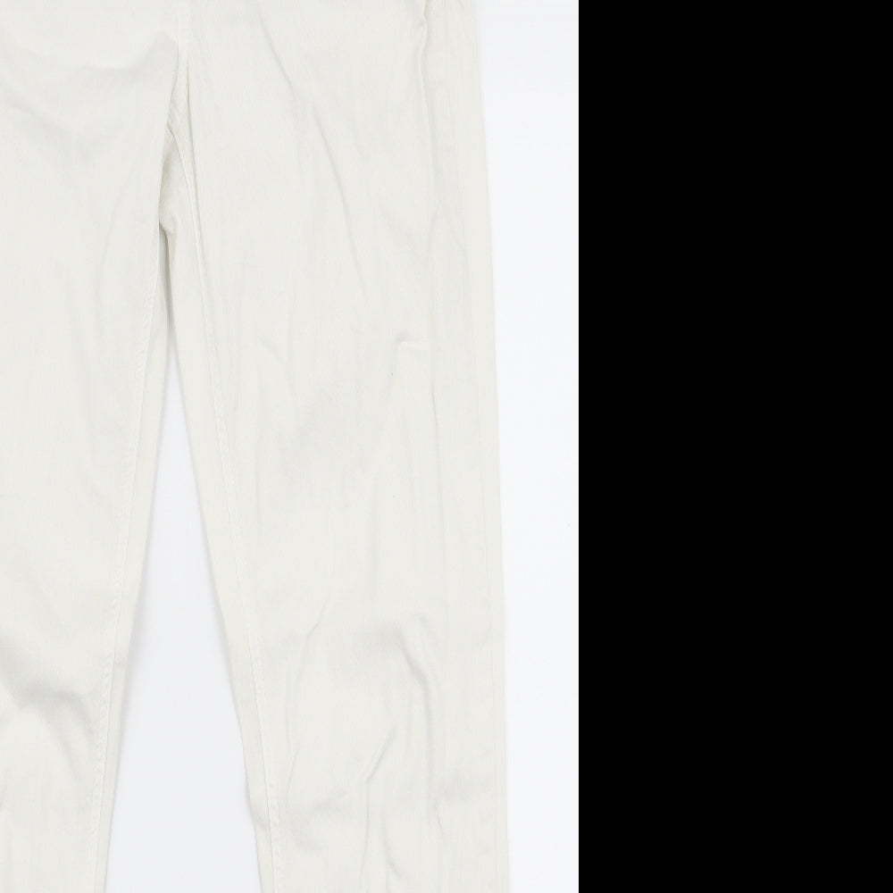 Womens UK Size 32 Preworn Regular Fit Skinny White Jeans