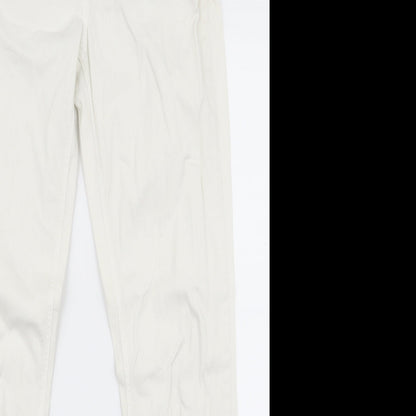 Womens UK Size 32 Preworn Regular Fit Skinny White Jeans